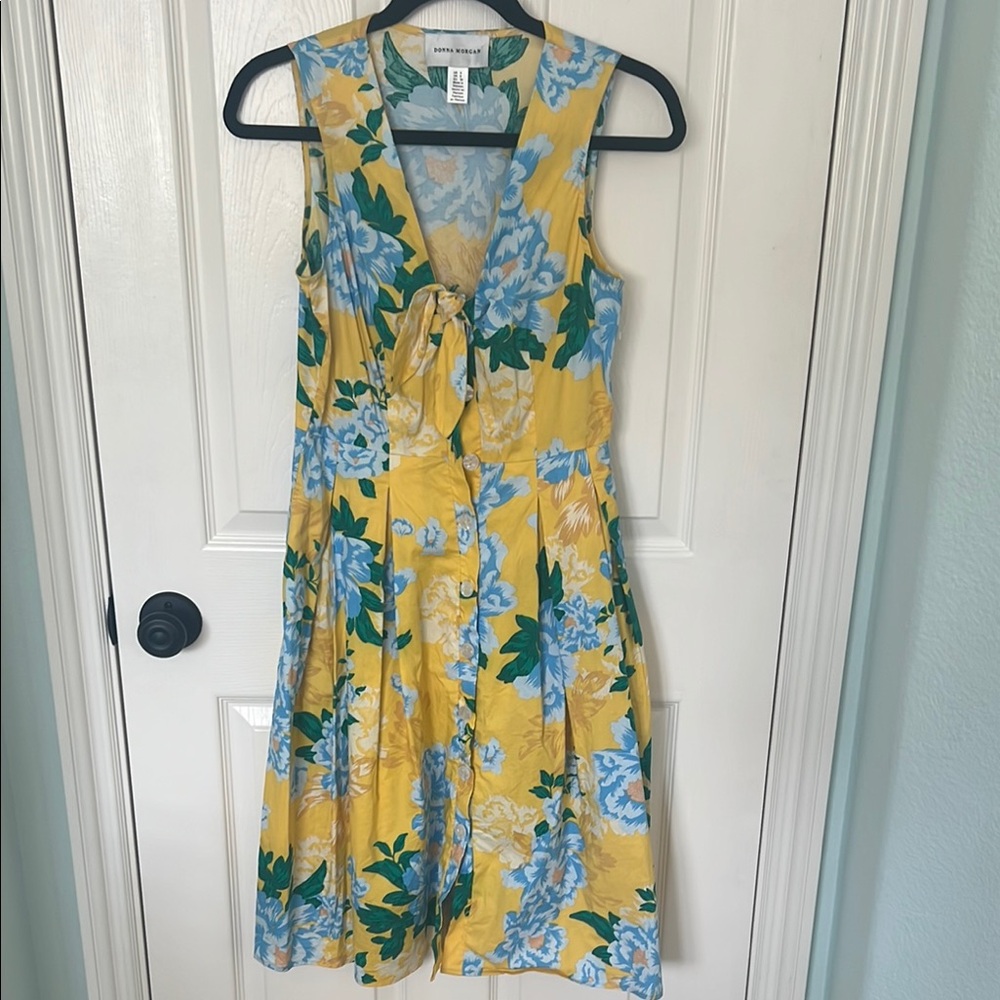 Floral Yellow and Blue Dress